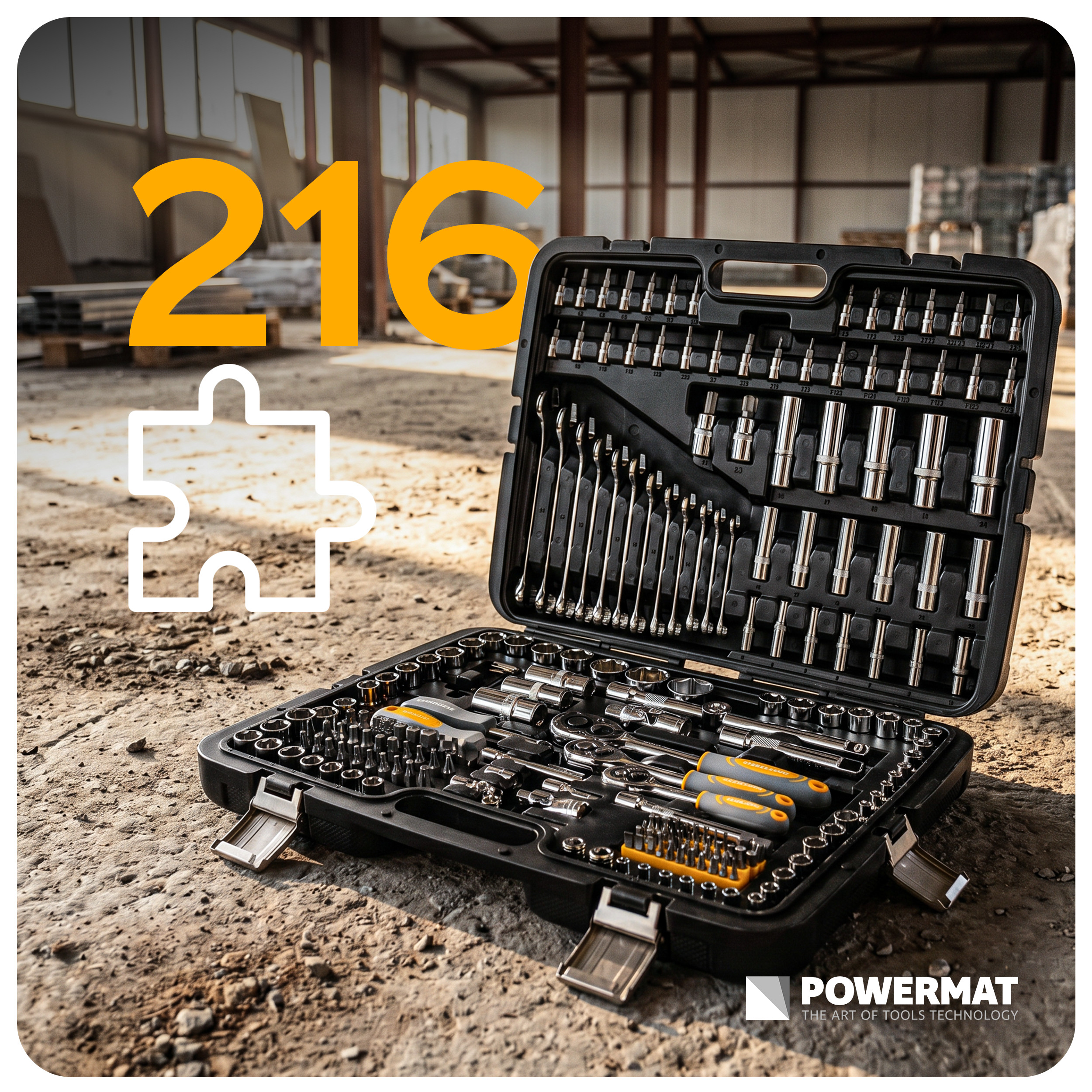 SADA NÁSTRČNÝCH KLÍČŮ 216ks 1/2" | 1/4" | 3/8" PM-ZKNB-216SU-PRO