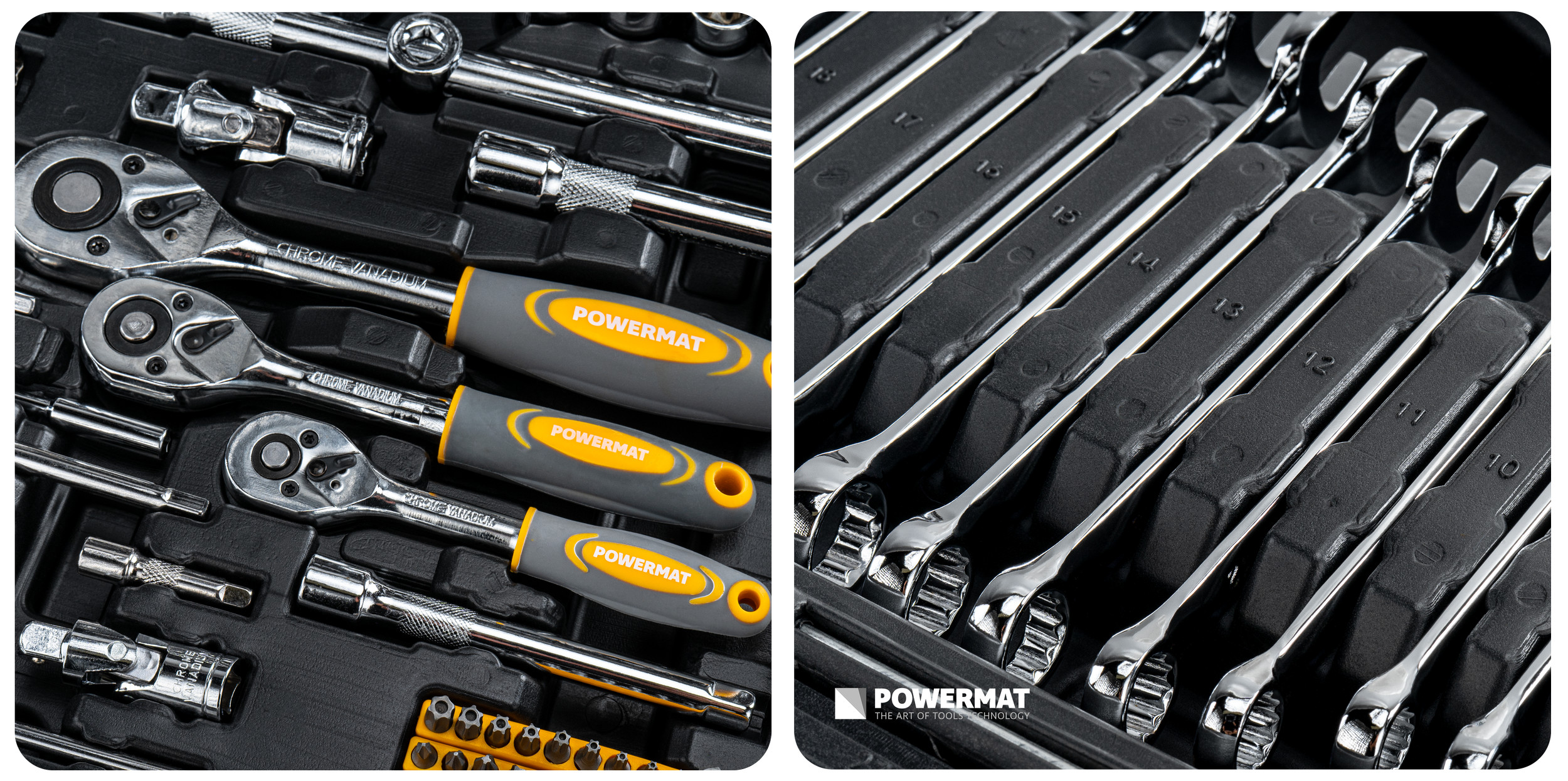 SADA NÁSTRČNÝCH KLÍČŮ 216ks 1/2" | 1/4" | 3/8" PM-ZKNB-216SU-PRO