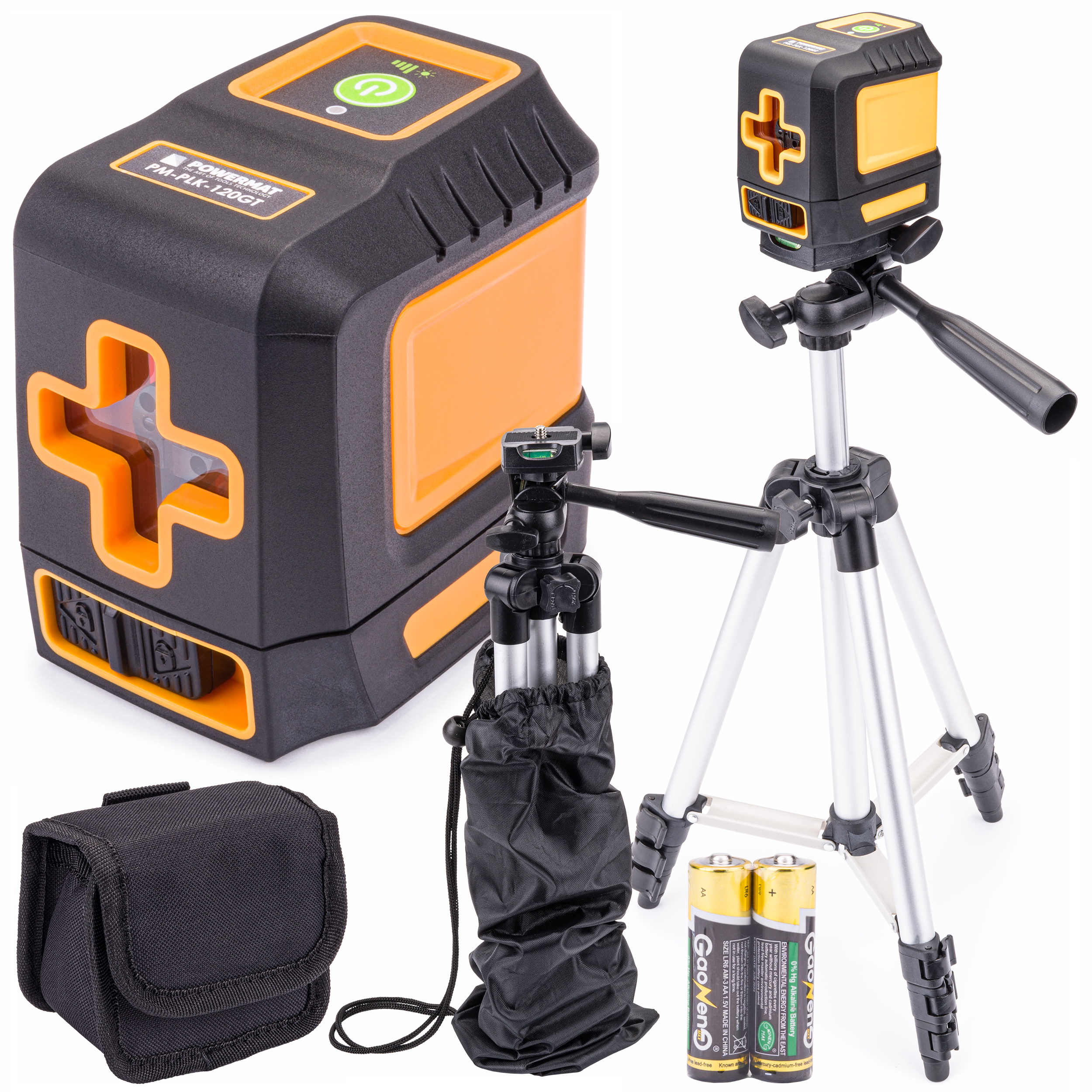 Laserová vodováha / krížový laser PM-PLK-120GT + statív a puzdro