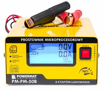 Prostownik mikroprocesorowy akumulatorowy 12/24V PM-PM-50B