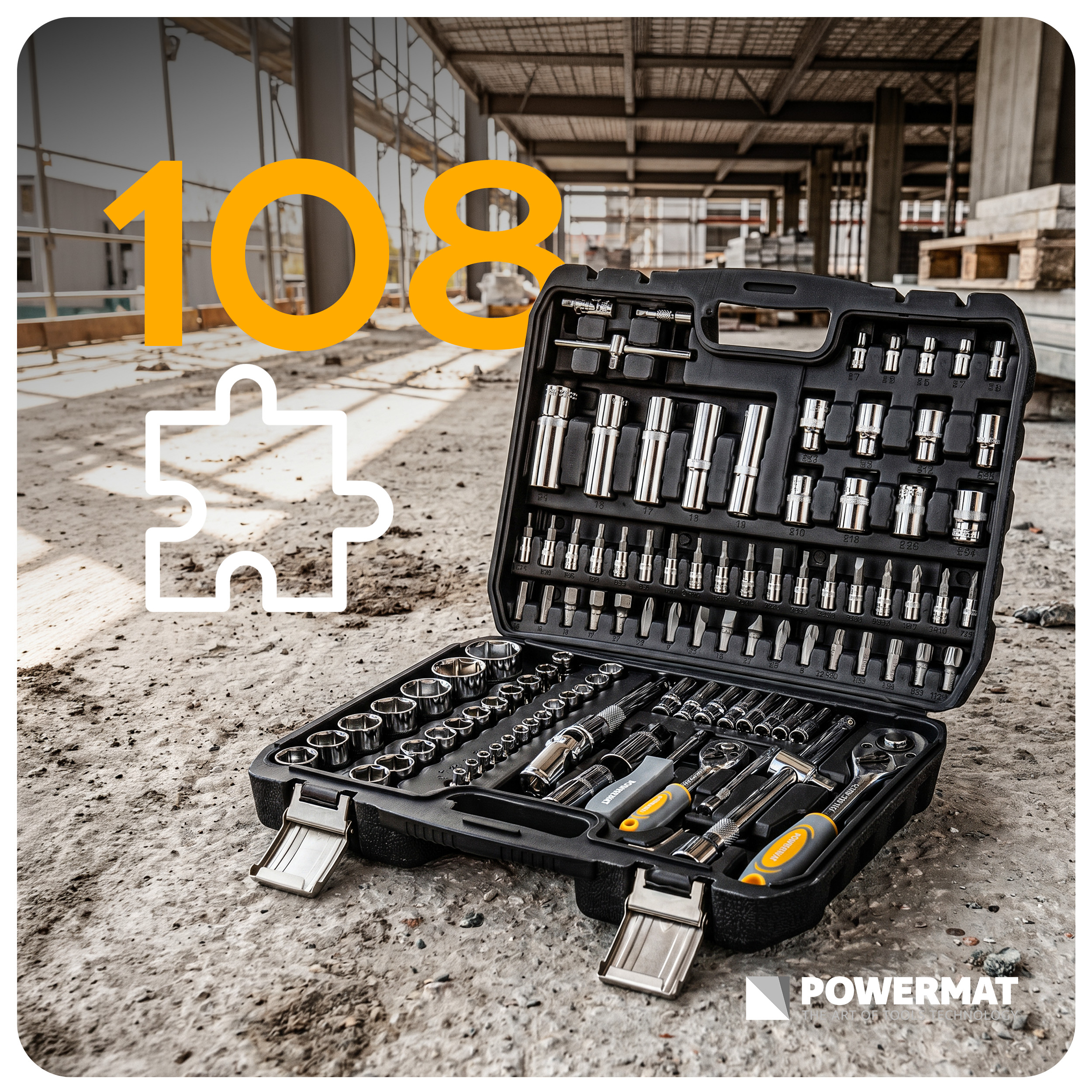SADA NÁSTRČNÝCH KLÍČŮ 108ks 1/2" | 1/4" PM-ZKNB-108SU