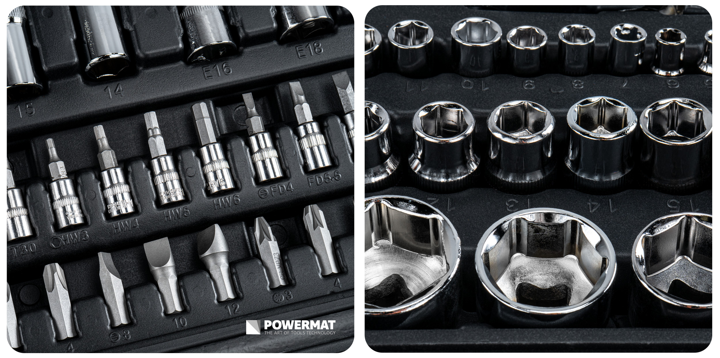 SADA NÁSTRČNÝCH KLÍČŮ 108ks 1/2" | 1/4" PM-ZKNB-108SU