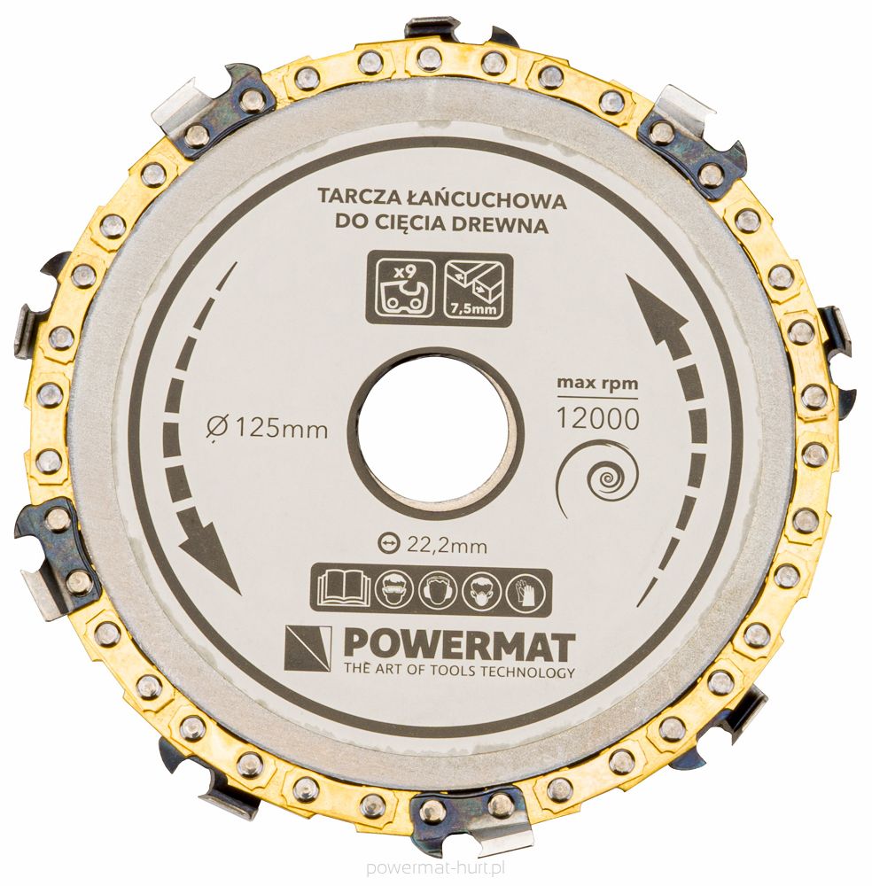 Tarcza łańcuchowa do drewna 125mm x 22,2mm 9 zębów