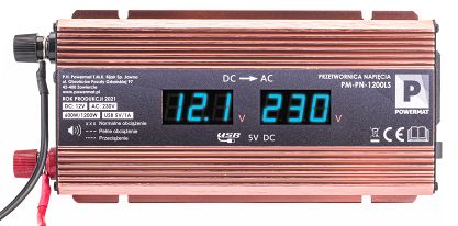 Przetwornica NAPIĘCIA Samochodowa 12V 1200W LCD PM-PN-1200LS